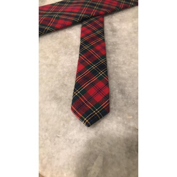 Vintage Pendleton Tie Mens Red Tartan Plaid Virgin Wool Necktie Classic Preppy - Picture 3 of 7